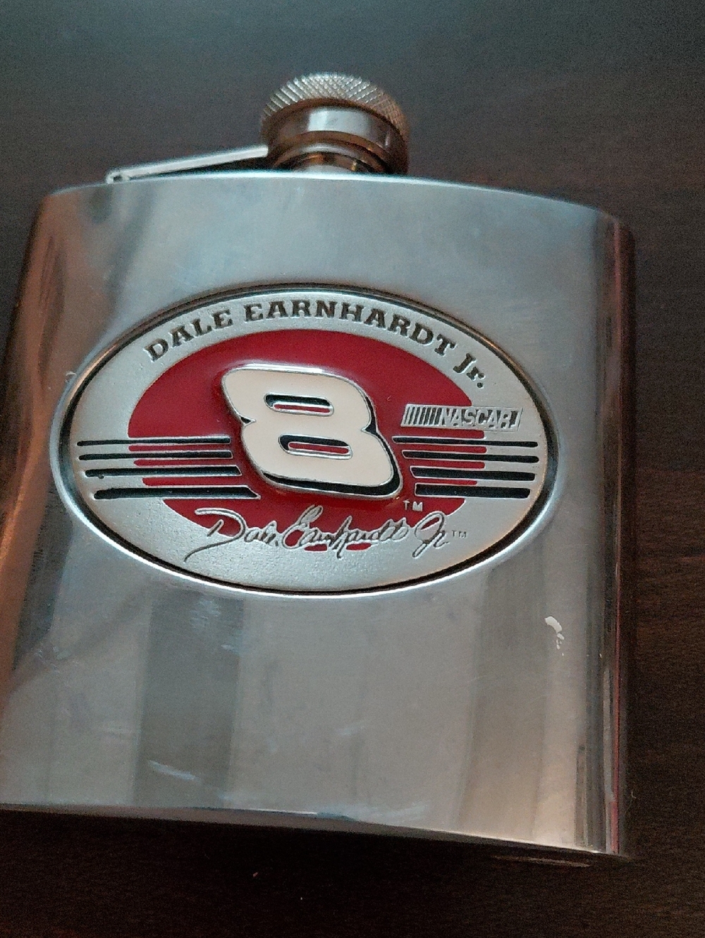 Stainless Steel Red Accent Hip Flask